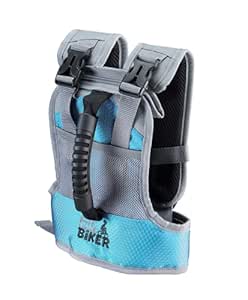 Kinder Lernhilfe, Weste mit Griff, Fahrradfahren Lernen, Laufrad, Inline-Skaten, Skifahren, Eislaufen, Rollschuhlaufen, verstellbar (Soft Blue)