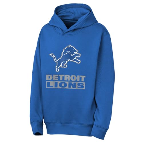 Outerstuff Pro Football Youth Boys Back to Basics Pullover Hoody Sweatshirt - (8-20) (US, Numeric, 10, 12, Regular, Detroit - Lions Blue)