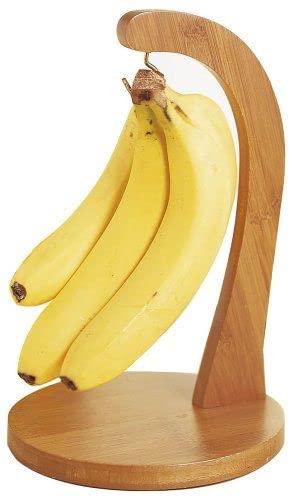 THE DECOR WOODS Banana Holder| Kitchen Countertop Stand with Stainless Steel Hook for Home or Bar, Countertop Fruit Storage