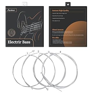 Asmuse 4 Cordes de basse électrique en acier nickel 4 cordes pour basse, échelle longue, légère/moyenne 45-105 – Image 2