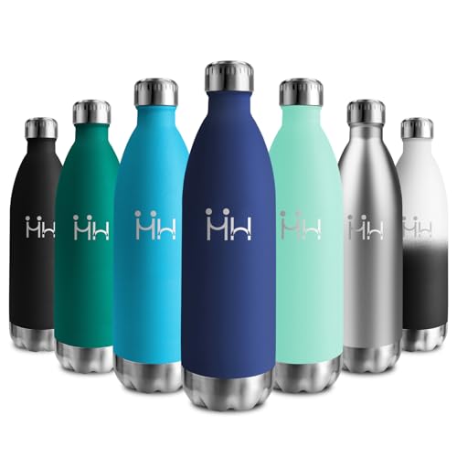 Bouteille Isotherme 1L, Gourde Inox Réutilisable, Gourde Isotherme Étanche, Bouteille d'eau sans BPA, Double Paroi, Gourde Métal Durable pour École, Sport, Bureau, Gym, Yoga, Camping, Randonnée