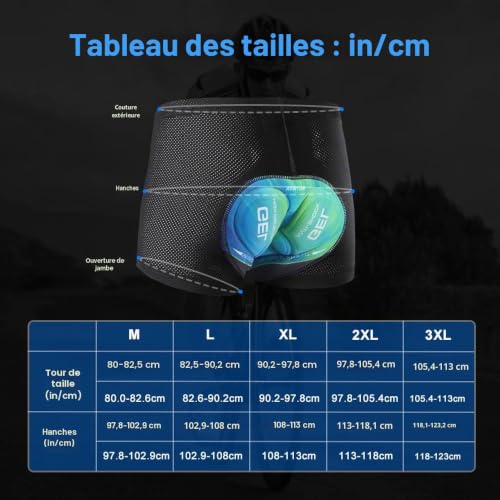 ASTRYON Short Cycliste Homme VTT Rembourré avec Coussin Gel 5D, Résistant aux Chocs, Élastique, Respirant, Séchage Rapide – vue 3
