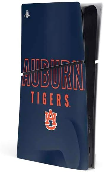 Skinit Decal Gaming Skin Compatible with PS5 Slim Digital Edition Console - Officially Licensed Auburn University Logo Blue Design