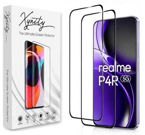 Image of Xynity Ultra Tempered Glass for Realme P4R (Pack of 2) - Edge to Edge Full Screen Coverage with Easy Installation Kit