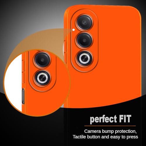 Image of Casotec Back Cover for Oppo A3 Pro 5G / K12x 5G | Full Camera Protection | Premium Liquid Silicon Case | Flexible Bumper Case for Oppo A3 Pro 5G / K12x 5G (Orange)