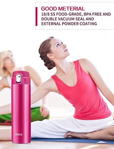 ONTA Termo Tazas, Botella de Agua Deportiva de Vacío Aislada, 17OZ/500ML Mantiene Frío 20 Horas, Caliente 12 Horas… - Imagen 6