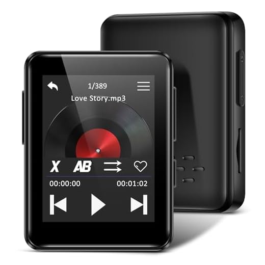 1.8 inch MP3 Player with Bluetooth, 32GB Digital Music Player for Kids, Portable Mini Bluetooth MP3 Player with Speaker Lossless Sound with FM Radio, Voice Recorder, Supports up to 512GB, Black