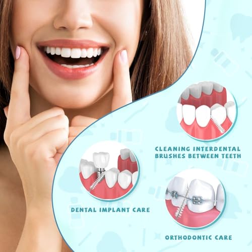 Image of 100PCS Interdental Brushes Between Teeth for Braces, Flossers Brush Cleaner, Orthodontic Flossers for Braces Cleaning Kit, Dental Teeth Cleaning Tools (10 Colors, Multiple Sizes