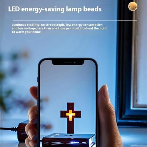 LumináRia Cruz Levitante MagnéTica Flutuante, Luz Noturna Led Da BíBlia, Ornamento De Cruz De Levita