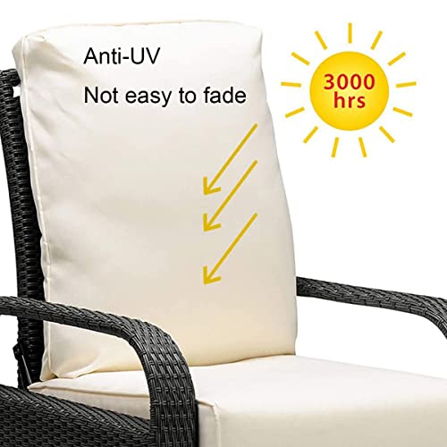 Babylon Outdoor Recliner Wicker Patio Adjustable Recliner Chair With 5.11" Cushions And Ottoman,Rust-Resistant Aluminum Frame,All-Weather Resin Rattan, Brown& Beige #TOP5