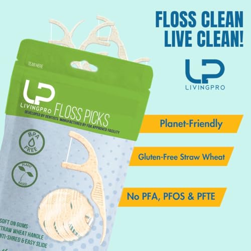 Image of Dental Floss Picks (220 Count) with Travel Case - Thin Single Thread Tooth Flossers, Shred-Resistant Smooth Glide for Plaque Removal, Gentle on Gums | Adults & Kids