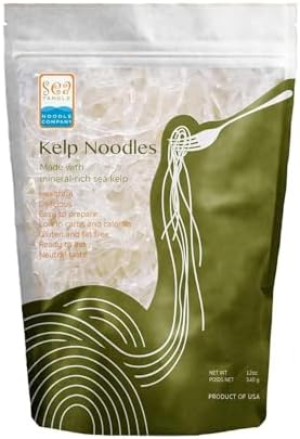Sea Tangle Kelp Noodles (12oz) - 6 Pack - Low Calorie Asian Noodles for Healthy Noodle Dishes - Gluten Free - Similar to Rice Noodles, Glass Noodles, Pad Thai Noodles, Vermicelli
