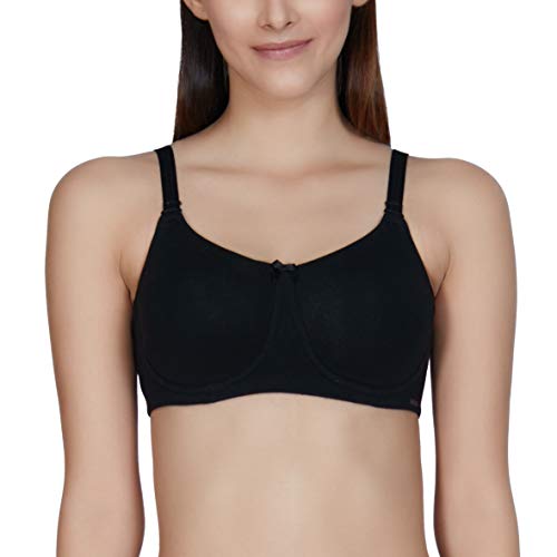 Image of Amante Women's Essential Comfort Non-Padded Non-Wired Full Coverage T-Shirt Bra | Seamless Cotton Blend | Moisture-Wicking Fabric | All-Day Support Bra