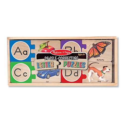 Melissa & Doug Self-Correcting Alphabet Wooden Puzzles With Storage Box (52 Pcs) - Abc Puzzles, Wooden Alphabet Puzzle For Kids Ages 4+ #TOP5