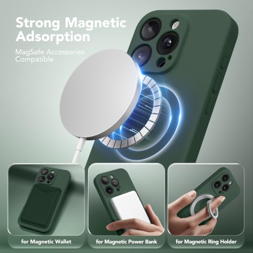 Image of Magnetic for iPhone 16 Pro Max Case Silicone Alpine Green