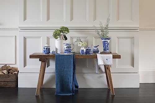 Spode Blue Italian Porcelain Kitchen Storage Jar - 7.5 Inch Airtight Food Container with Decorative Countryside Scene - Dry Goods Canister for Pantry or Counter, Kitchen Organization Tools