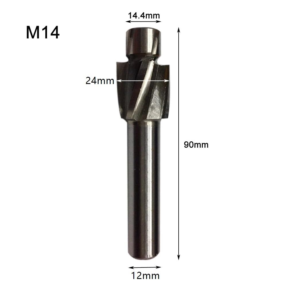 Fraise à tête fraisée for vis à tête cylindrique, fraise à lamer pilotée, fraise HSS M12, M14, M16(M14)