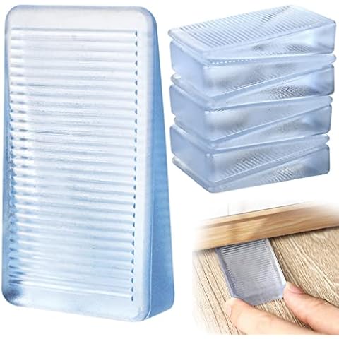 AccEncyc 8 Pack Plastic Shims, Clear Table Shims, Level Wedge, Furniture Levelers, Toilet Shims, Bed Shims, Wedges Shims for Uneven Floors Table Furniture Cover