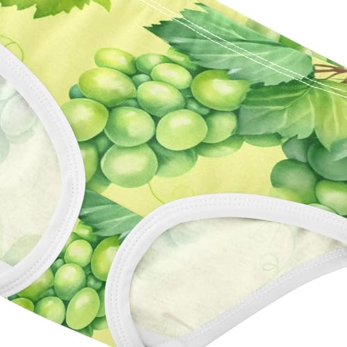 Toddler Underwear Custom 2t Cotton Little Girl Panties Artistic Underpants Briefs Watercolor Green Grape Clusters4