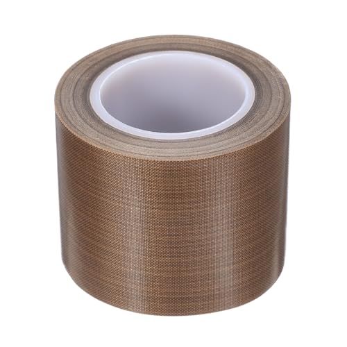 Image of MECCANIXITY 9m /30 Feet,50mm /2 Inch PTFE Tape,PTFE Fabric Tape,Adhesive PTFE Film Tape for Vacuum Sealer Machine,Hand Sealers High Temperature,Brown