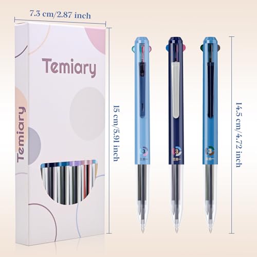 Set de 6 bolígrafos retráctiles multicolor 0.5 mm miniatura 2