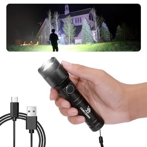 CAMEL CROWN Rechargeable Flashlights High Lumens 90000 Lumen LED Flashlights with 5 Modes IPX7 Waterproof Zoomable Tactical High Powered Flash Light for Home Outdoor