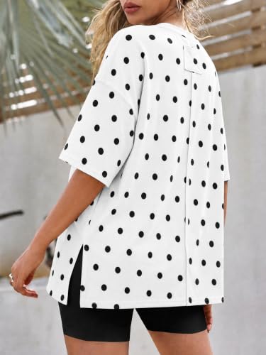 Image of Tankaneo Womens Oversized T-Shirts Summer Casual Short Sleeve Loose Fit Top