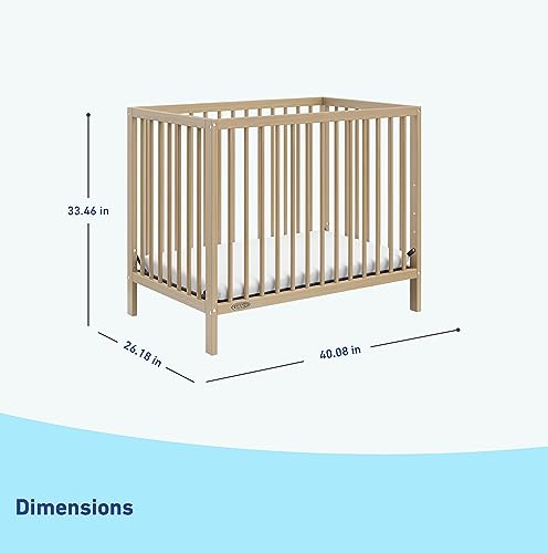 Graco Teddi 4-in-1 Convertible Mini Crib with Bonus Mattress, Driftwood - image 4