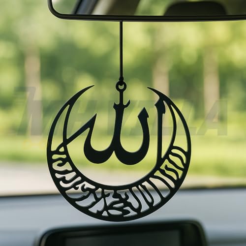 Image of Car Hanging Accessories: Radha Krishna Spiritual Acrylic Decor for Car, Home and Office Desk Decor Accessories (MOMEDIUN)
