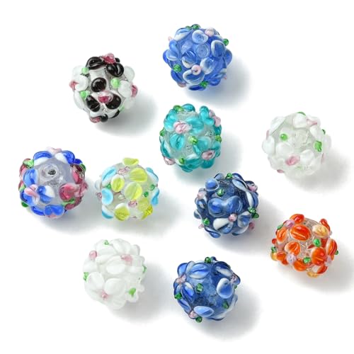 LiQunSweet 10 Pcs Lampwork Glass Beads for Jewelry