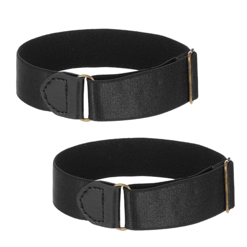 Image of 4Pcs Black Elastic Adjustable Arm Band, Unisex Stretchy Sleeve Garters Anti-Slip Shirt Long Sleeve Holders for Men