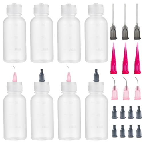 MIELIKKE 8 Pack Precision Glue Applicator Bottles 30ml, Liquid Dispenser Bottle, Glue Applicator Bottle, for Oil, Wood Glue, Craft Glue, Paint, Crafting Fine Dispenser