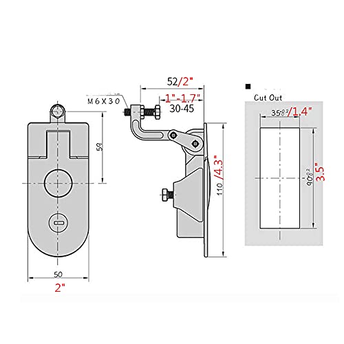 Wjskdq MS609-1A-1 2Piece Sealed Compression Latch Flush Mount Trigger Latch Powder Coated Zinc Alloy Sealed Adjustable Lever Hand Operated Compression Latches Key Locking thumb #3