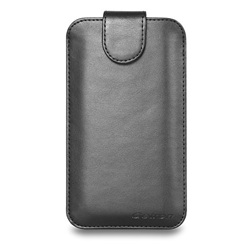 Universal Holster Sleeve, Getron Premium PU Leather Pouch Case for Smartphone up to 5.1 Inch Display, Supports iPhone 7, 6S, 6, 5S, 5, SE Samsung Galaxy S7, S6, A5, A3 LG HTC Moto and More (Black)
