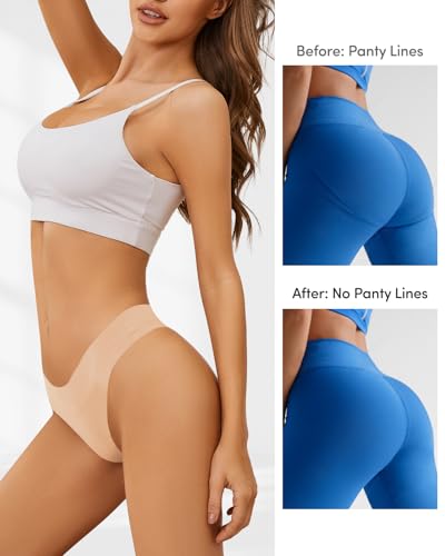 Domee Women's Seamless Thong Underwear No Show Panties Pack of 64