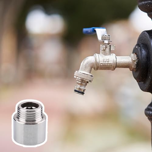 2 Stück Hahnverlängerung Edelstahl,Hahnverlängerung 1/2 zoll 20mm Wasser Gewindefitting,Silber Hahnverlängerung Edelstahl,für Trinkwasser und Heizung Installation,Wasserhähne Eckventile Duschköpfe.