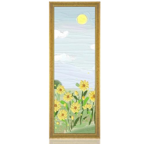 MOUDAMION Wood 12x36 Frame Gold Ornate Natural 36x12in Poster Picture Frame Modern Golden 12 x 36inch Gallery Wall Photo Frame with HD Plexiglass Horizontal Vertical Wall Mounting Display 1pcs
