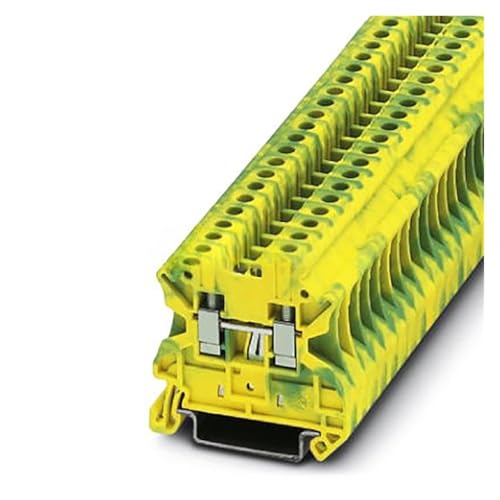 Terminal de puesta a tierra tipo tornillo UT 4-PE para carril DIN en instalaciones eléctricas