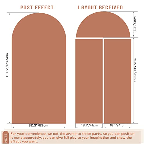 Boho Arch Wall Decal Decor, Modern Simple Style Arch Wall Sticker For Living Room Bedroom, Peel And Stick Large Boho Wall Art Hotel Corridor Decoration, 69.5 Inch X32.3 Inch (Terracotta) (Wzy3) #TOP2