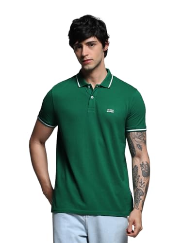 Image of Jack & Jones Men's Yellow Polo Collar Slim Fit T-Shirt