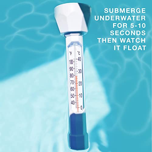 Splashtech Floating Buoy Pool Thermometer With Jumbo Ez Read Display & Cord- Shatter Proof- Swimming Pool Maintenance Equipment For Indoor Or Outdoor Swimming Pool, Hot Tub, Jacuzzi, Spa #TOP5
