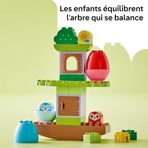 LEGO Duplo Arbre Qui se Balance et s’Empile - Jouet Interactif pour Bébé dès 1 an - Jeu de Construction Développant la Motricité Fine - 2 Figurines d'oiseaux - Cadeau pour Fille ou Garçon 10440
