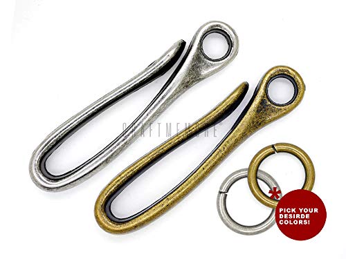 CRAFTMEMORE Antique Brass Japanese Alloy Fish Hook Keychain Holder Wallet