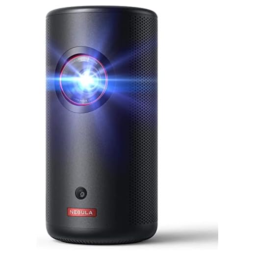 Nebula Anker Capsule 3 Laser 1080p, Smart, WiFi, Mini Projector, Black, Portable Projector, Dolby Digital, Laser Projector, Auto Focus, 120 Inch Picture, Built-in Battery, 2.5 Hours Playback