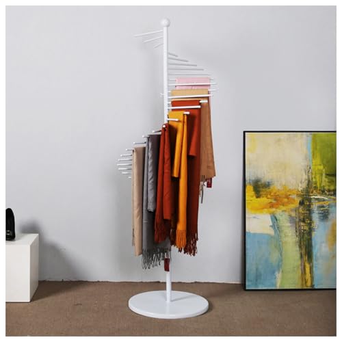 Support pivotant en métal au sol pour suspendre et organiser les foulards sans les froisser