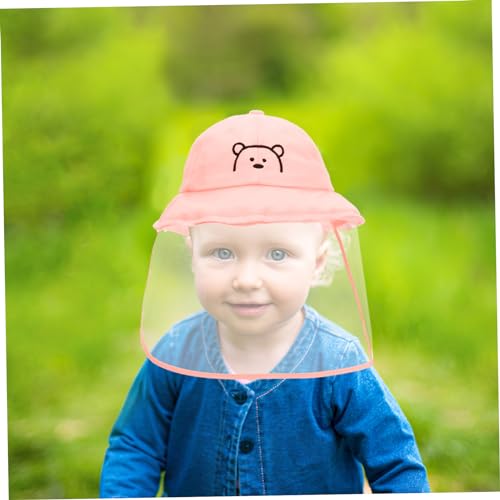 VOSAREA Cotton Baby Hat Protection Hat Face Guard for Boys and Girls Detachable Cover Ideal for Travel Pink2