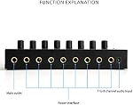 Portatif 8-Channel Amplificateur d'écoute stéréo, construction métallique, avec adaptateur de puissance, Studio et utilisation de scène
