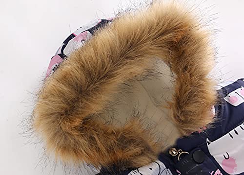 Little Girls Boys Cute Printed Parka Jacket Winter Thick Warm Faux Fu𝐫 Hooded Jacket Toddler Girls Winter Jacket 5t2