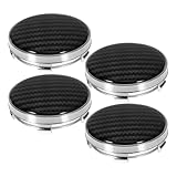 BESTYASH 4 Stück Auto Radnabenkappen 60mm Carbon Look Felgendeckel Nabendeckel Mittelabdeckung für Alufelgen Stoßfest Einfache Montage Passgenau für Radnabe