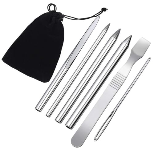 Generic 6 Pack Stainless Steel Paracord Lacing Needle Set, Silver, 5 Pieces, Craft Tool